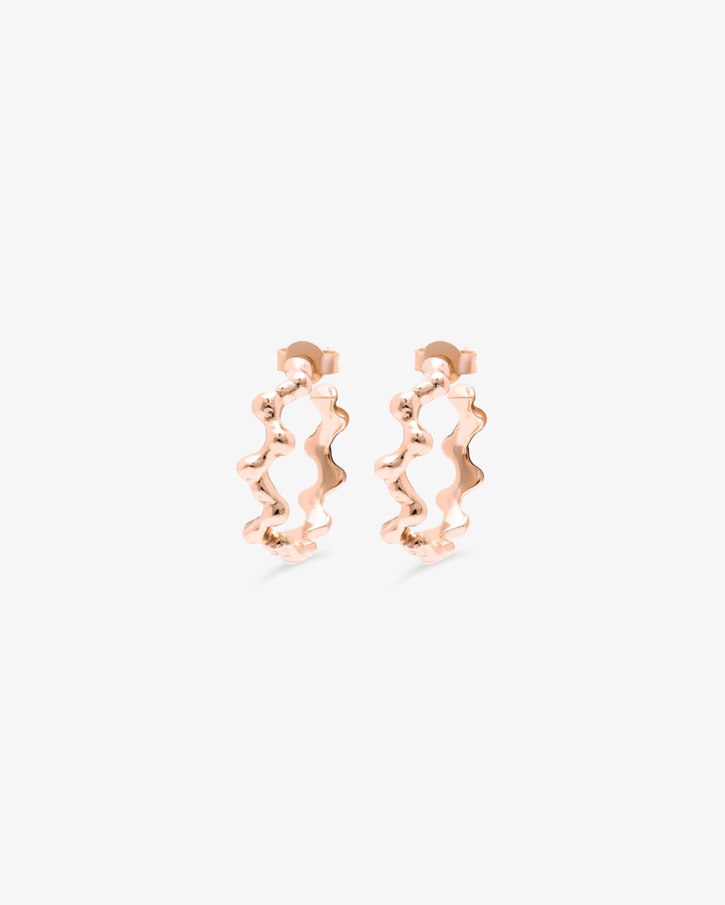 Daphne hoops small - 18K rose gold earrings
